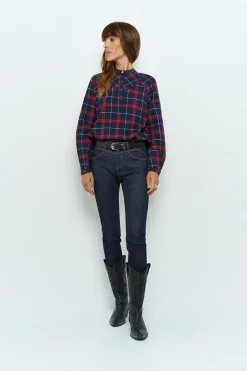 Denims & Pantalons^One Step Le Indi - Jean Slim Marine 7/8Eme Effet Push Up