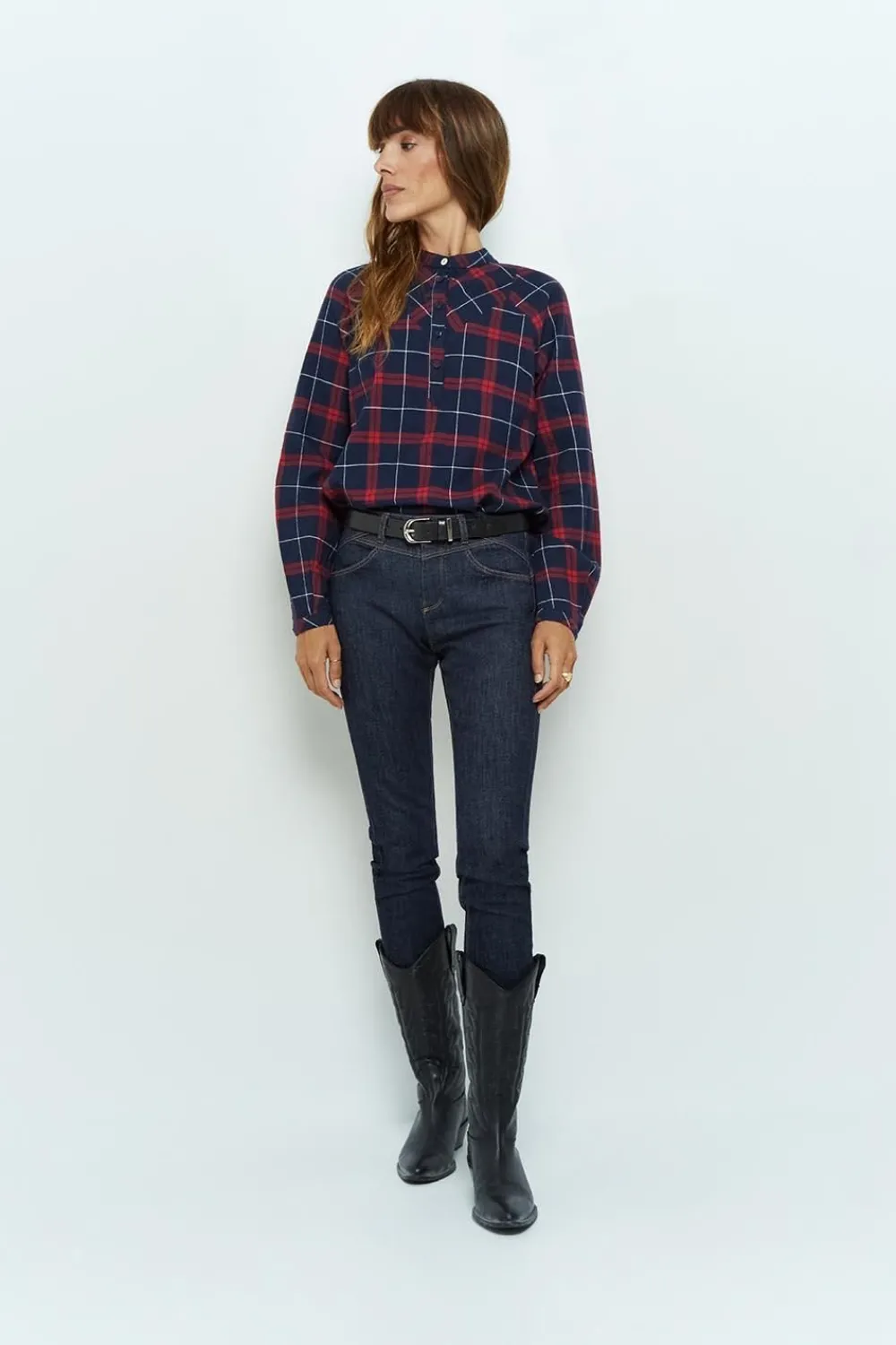 Denims & Pantalons^One Step Le Indi - Jean Slim Marine 7/8Eme Effet Push Up