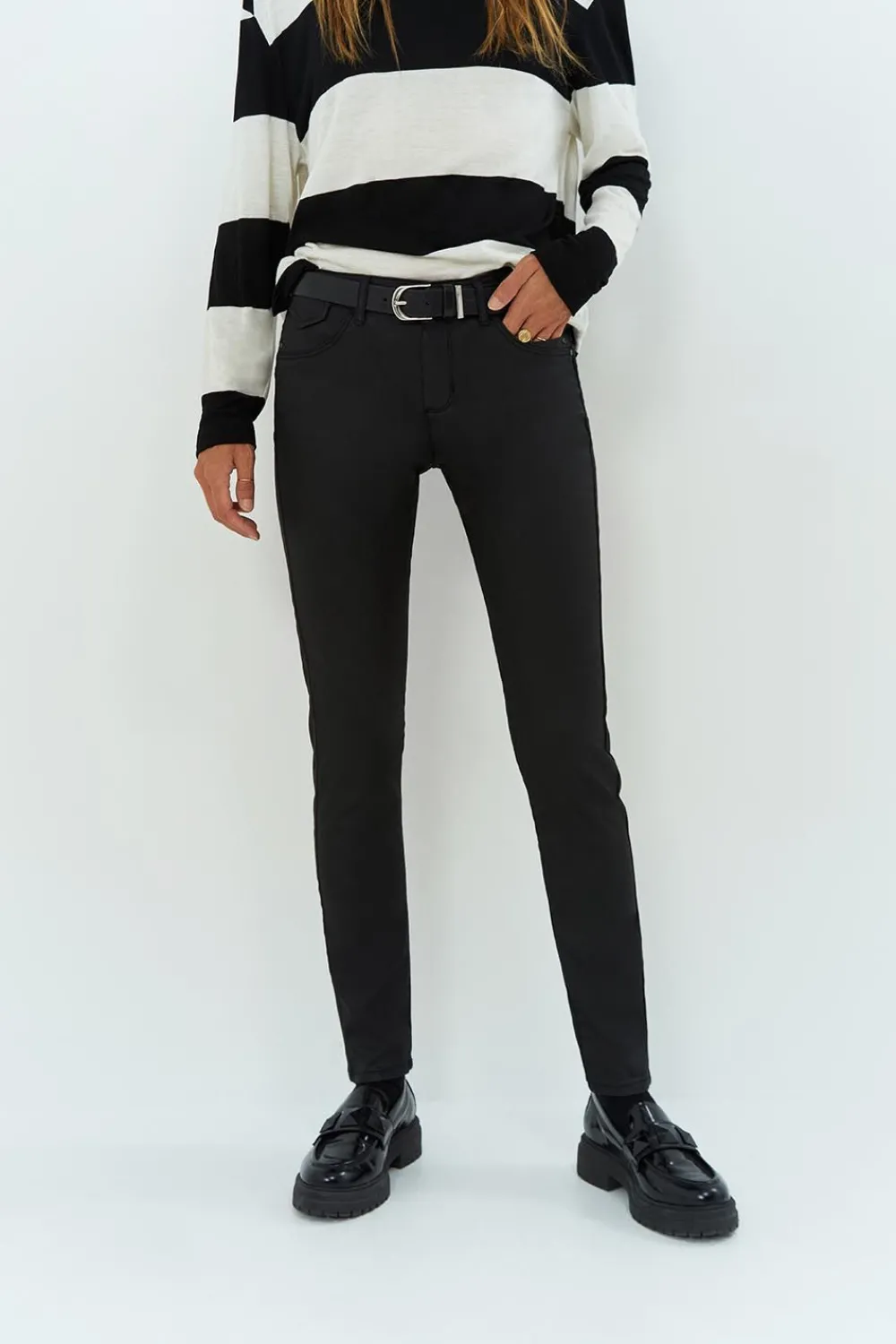 Denims & Pantalons^One Step Le Indi - Slim Push-Up Noir Enduit