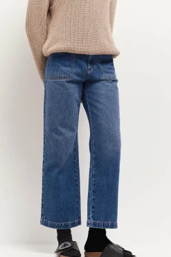 Denims & Pantalons^One Step Le Joanna - Jean Droit Bleu 7/8Eme A Taille Haute