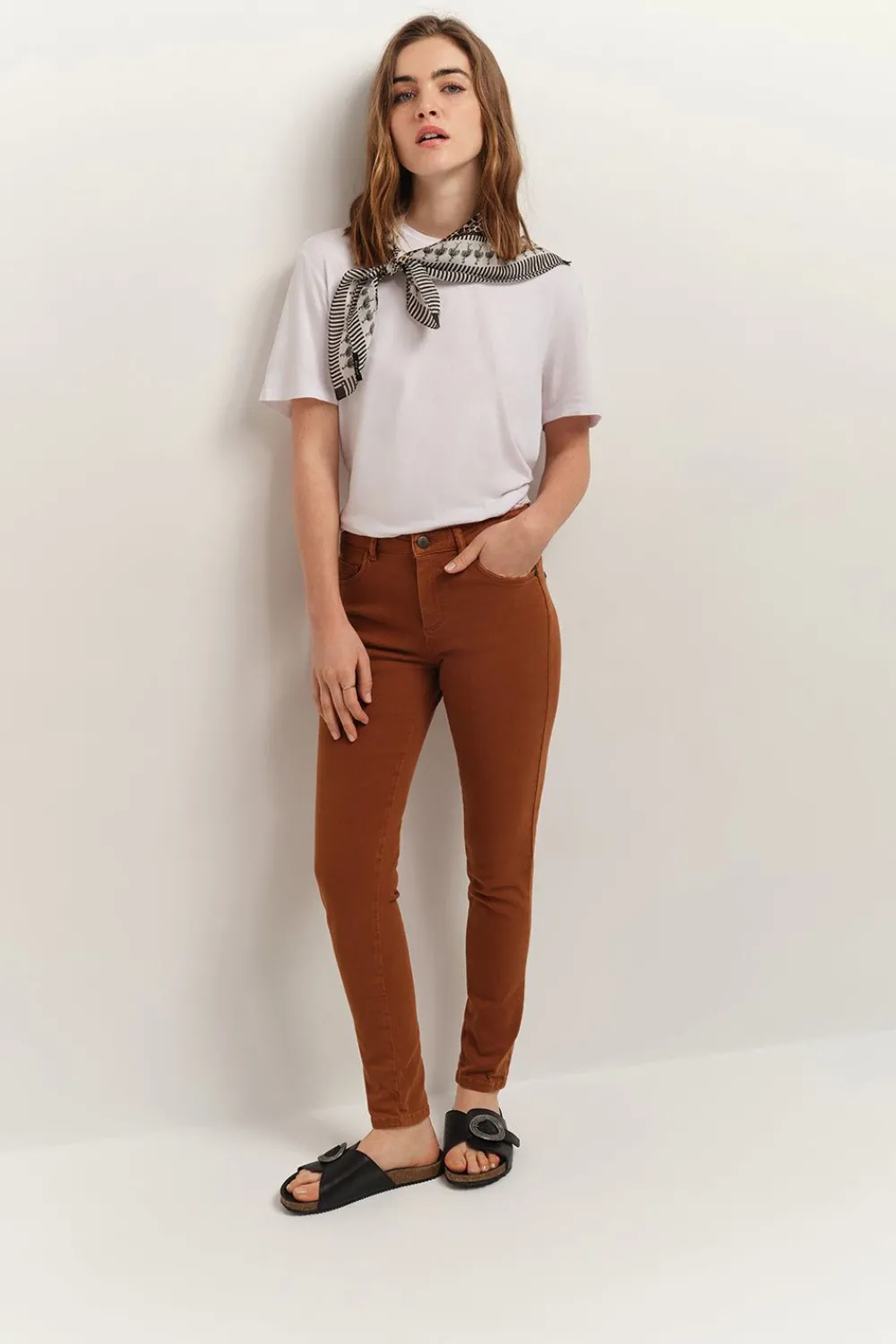 Denims & Pantalons^One Step Le Monica - Jean Slim Caramel 7/8Eme En Denim Waterless