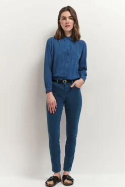 Denims & Pantalons^One Step Le Monica - Jean Slim Santorin Blue 7/8Eme En Denim Waterless