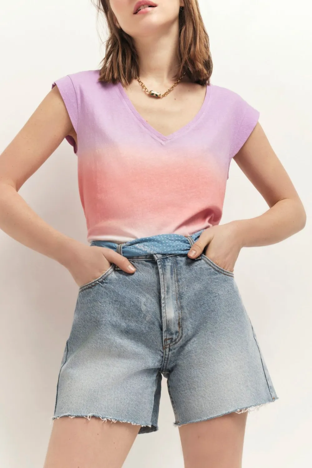 T-Shirts^One Step Mabelia - T-Shirt Glycine Maille Effet Deep Dye