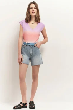 T-Shirts^One Step Mabelia - T-Shirt Glycine Maille Effet Deep Dye