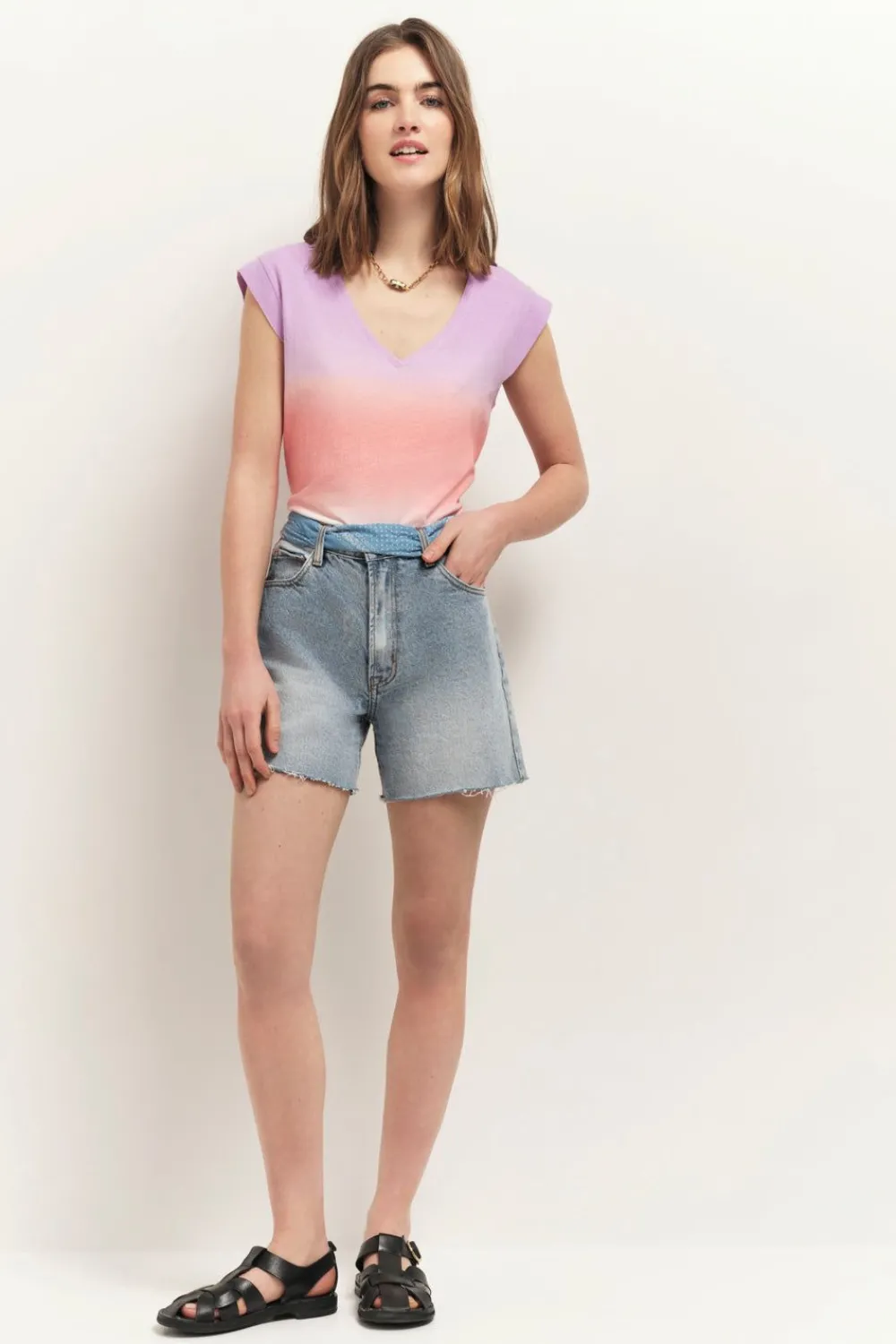 T-Shirts^One Step Mabelia - T-Shirt Glycine Maille Effet Deep Dye