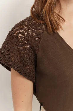 T-Shirts^One Step Macha - T-Shirt Vetiver Manches Maille Crochet