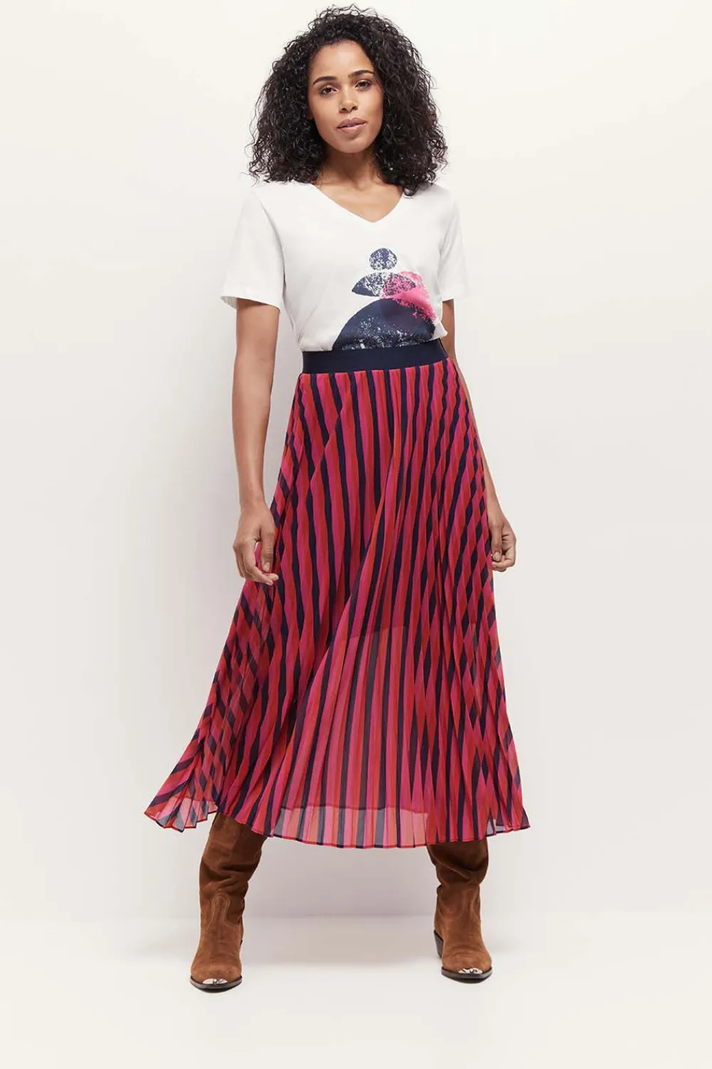 T-Shirts^One Step Madian - T-Shirt Ecru Visuel Coton Bio Danseuse Arty