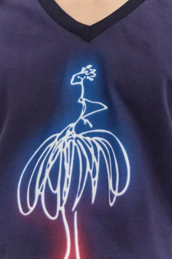 T-Shirts^One Step Madian - T-Shirt Estate Blue Coton Bio Visuel Danseuse Futuriste