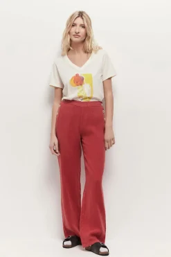 T-Shirts^One Step Madian - T-Shirt Ivoire A Serigraphie Femme A L'Aquarelle