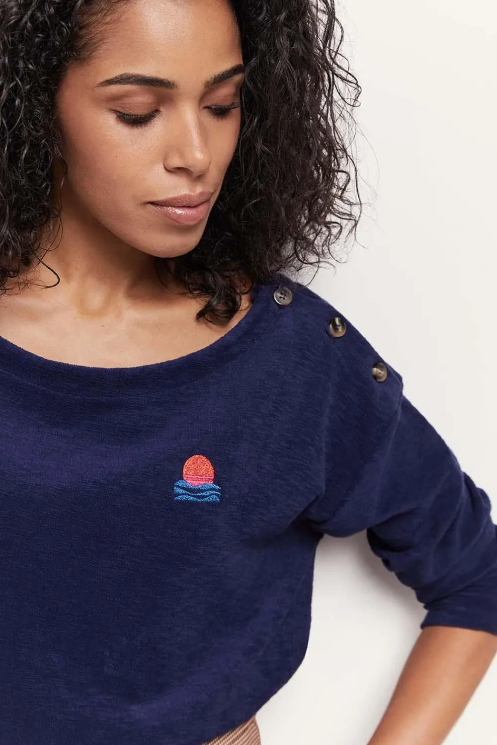 T-Shirts^One Step Malou - T-Shirt Bleu En Eponge De Coton Bio