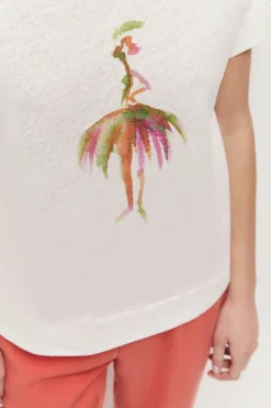 T-Shirts^One Step Mania - T-Shirt Ecru Visuel Danseuse Aquarelle