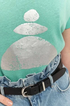 T-Shirts^One Step Mania - T-Shirt Menthe Visuel Danseuse Arty Minimal