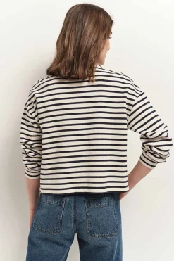 Pulls, Gilets & Sweats^One Step Manny - Cardigan Mariniere Marine A Pressions