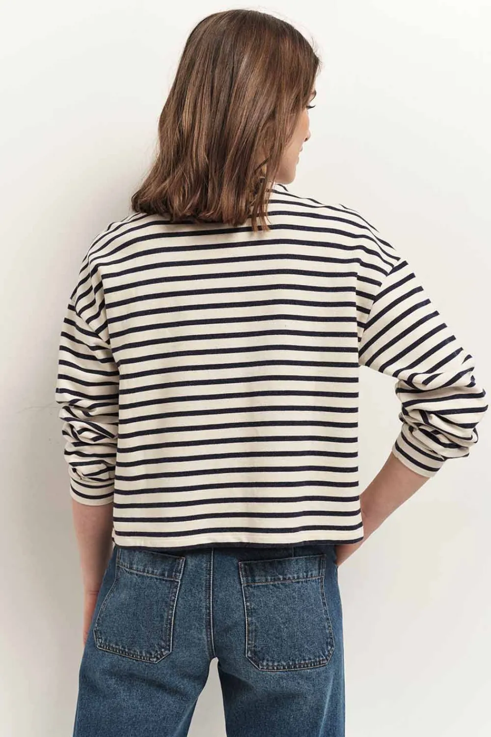 Pulls, Gilets & Sweats^One Step Manny - Cardigan Mariniere Marine A Pressions