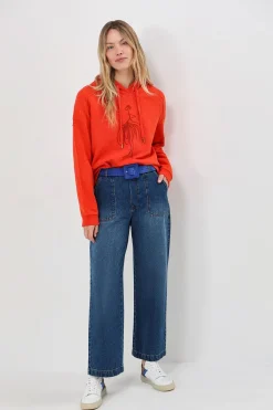 Pulls, Gilets & Sweats^One Step Maori - Sweat Capucine Coton Bio Visuel Danseuse Flocage Gomme Paillete