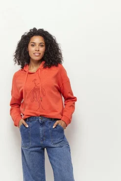 Pulls, Gilets & Sweats^One Step Maori - Sweat Capucine Coton Bio Visuel Danseuse Flocage Gomme Paillete