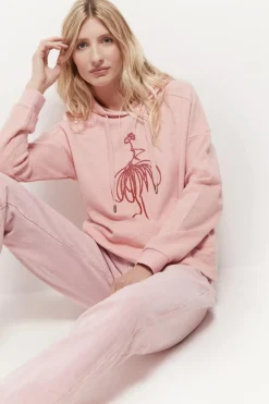 Pulls, Gilets & Sweats^One Step Maori - Sweat Eglantine Coton Bio Visuel Danseuse Flocage Gomme Paillete