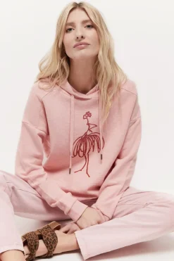 Pulls, Gilets & Sweats^One Step Maori - Sweat Eglantine Coton Bio Visuel Danseuse Flocage Gomme Paillete