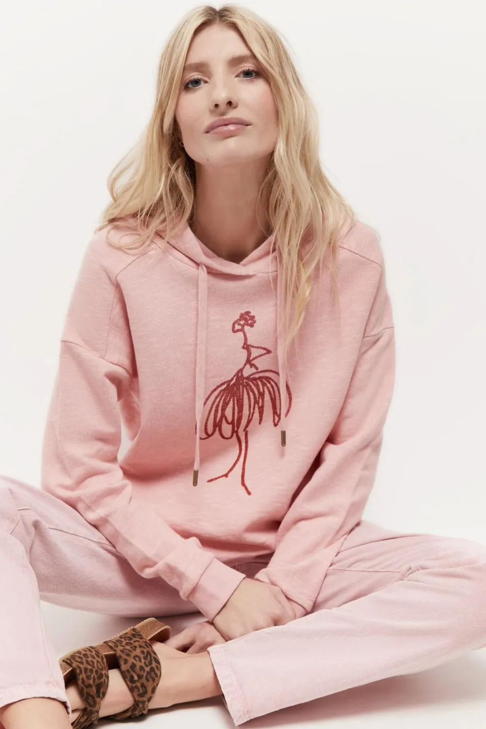 Pulls, Gilets & Sweats^One Step Maori - Sweat Eglantine Coton Bio Visuel Danseuse Flocage Gomme Paillete