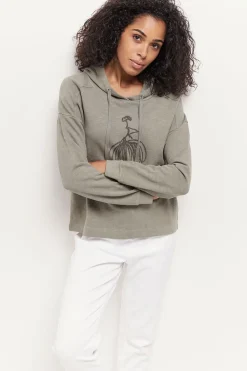 Pulls, Gilets & Sweats^One Step Maori - Sweat Vetiver Coton Bio Visuel Danseuse Flocage Gomme Paillete