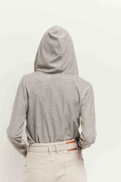 T-Shirts^One Step Mara - T-Shirt Platine A Capuche Et Manches Longues