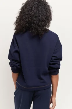 Pulls, Gilets & Sweats^One Step Marcus - Sweat Marine Visuel Monogramme Dore