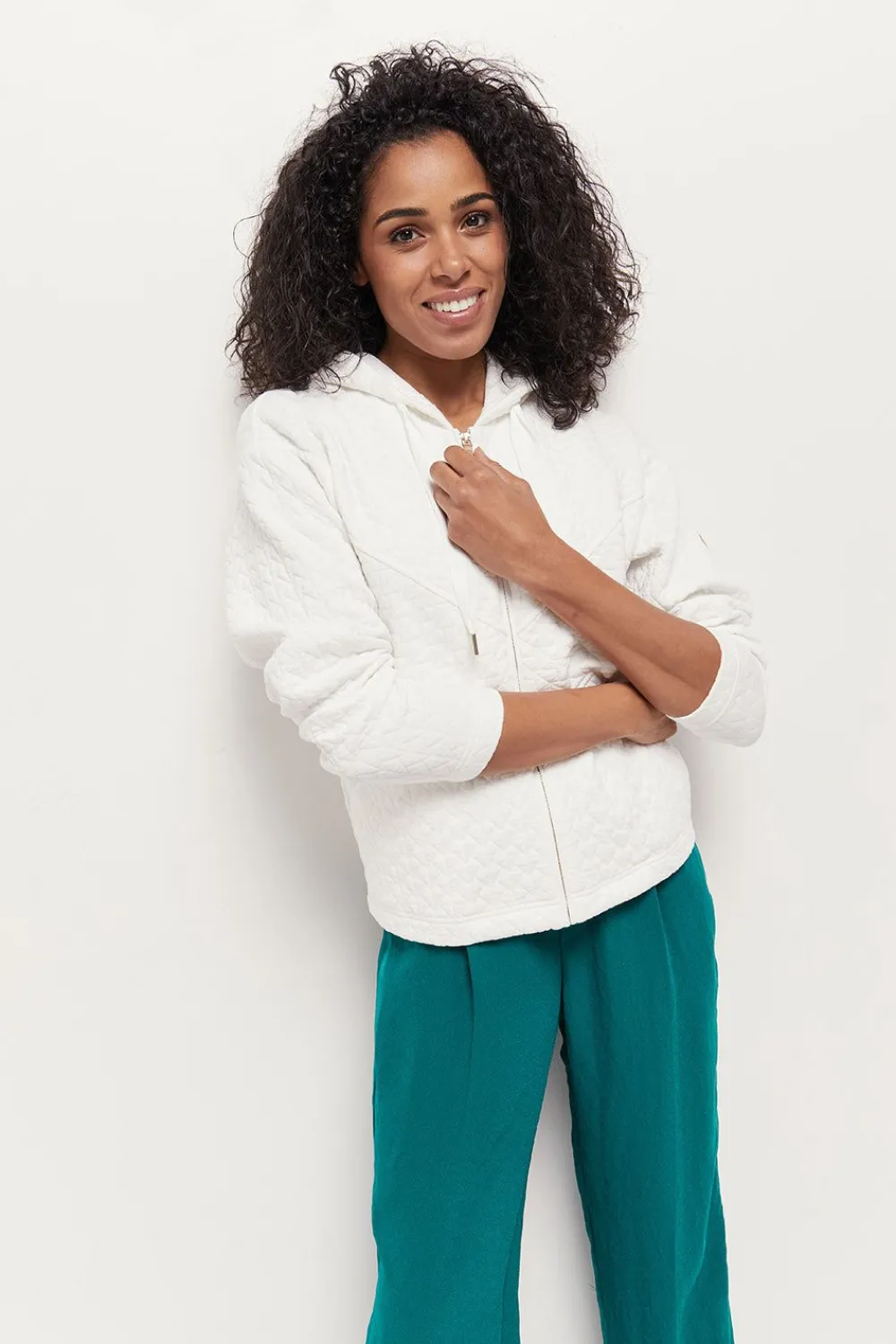 Pulls, Gilets & Sweats^One Step Margit - Cardigan Ecru Maille Fantaisie Zippee