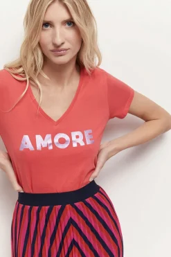 T-Shirts^One Step Mars - T-Shirt Hibiscus Coton Bio Message Metallise