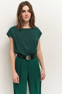 T-Shirts^One Step Mattis - T-Shirt Jungle Green Maille Lurex