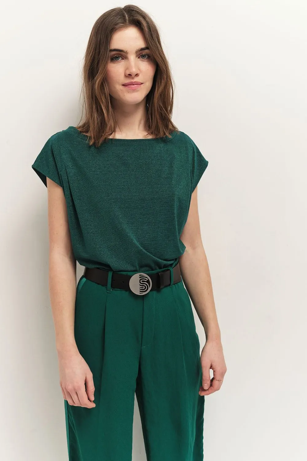 T-Shirts^One Step Mattis - T-Shirt Jungle Green Maille Lurex