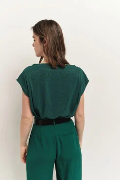 T-Shirts^One Step Mattis - T-Shirt Jungle Green Maille Lurex