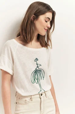 T-Shirts^One Step Meiry - T-Shirt Ecru Visuel Danseuse Paillete
