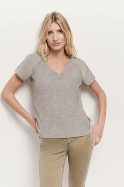 T-Shirts^One Step Melia - T-Shirt Platine Maille Pailletee