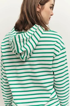 T-Shirts^One Step Melki - T-Shirt Ecru Rayures Vertes Et Serigraphie Danseuse