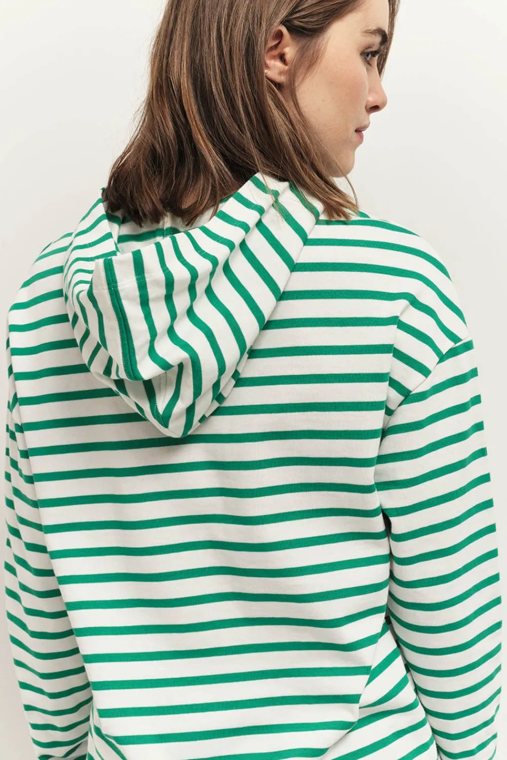 T-Shirts^One Step Melki - T-Shirt Ecru Rayures Vertes Et Serigraphie Danseuse