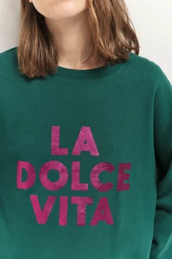 Pulls, Gilets & Sweats^One Step Meraki - Sweat Green Grass A Message Metallise