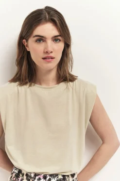 T-Shirts^One Step Meryl - Top Light Gold Maille Lurex