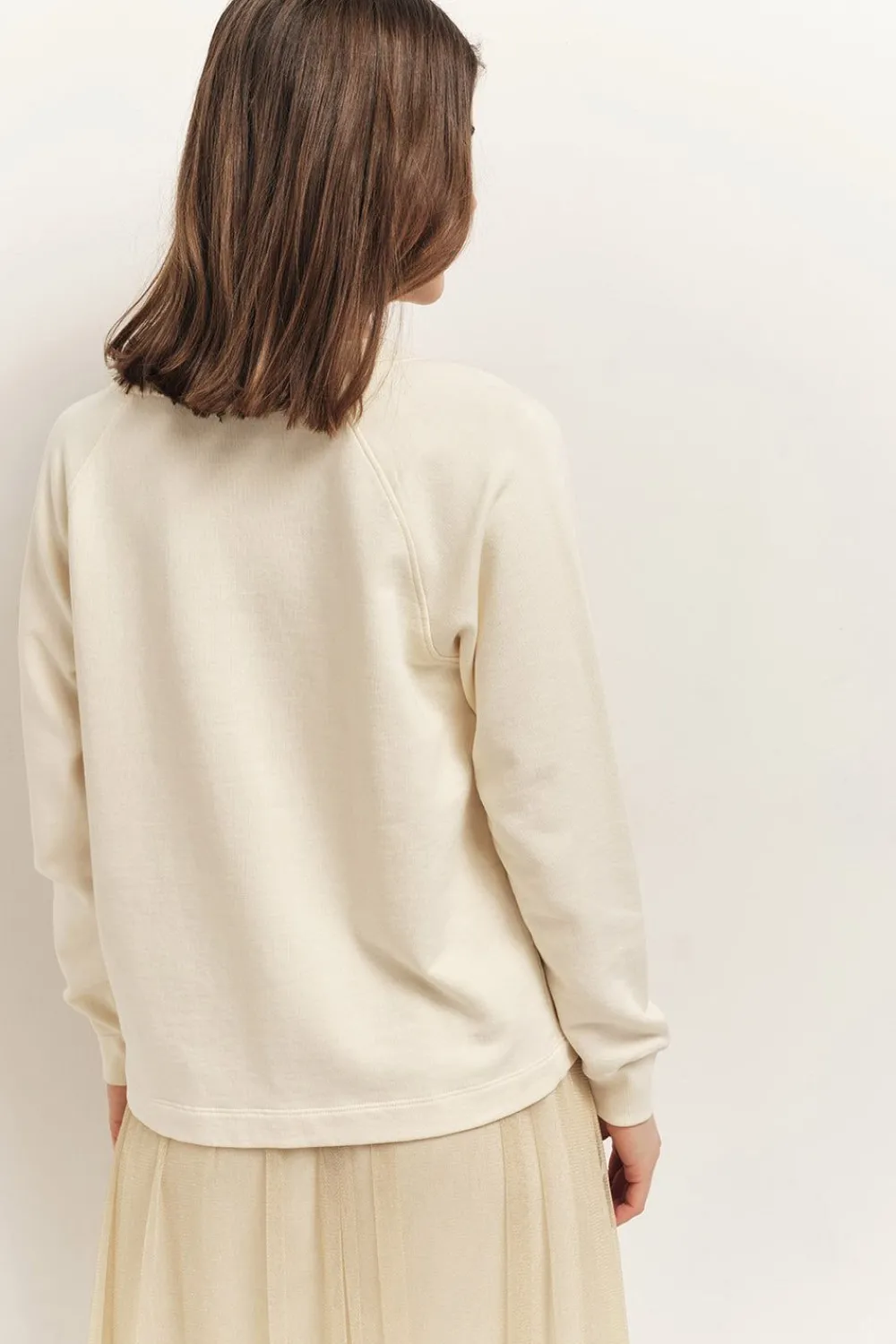 Pulls, Gilets & Sweats^One Step Mezzo - Sweat Ivoire Broderies Visuels Arty Minimal