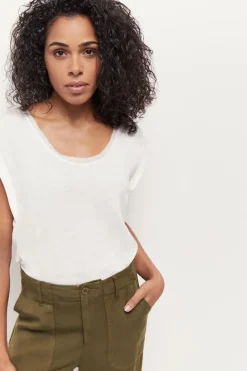 T-Shirts^One Step Mineki - T-Shirt Ecru Maille Coton Lin