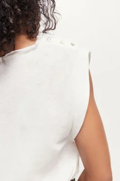 T-Shirts^One Step Mineki - T-Shirt Ecru Maille Coton Lin