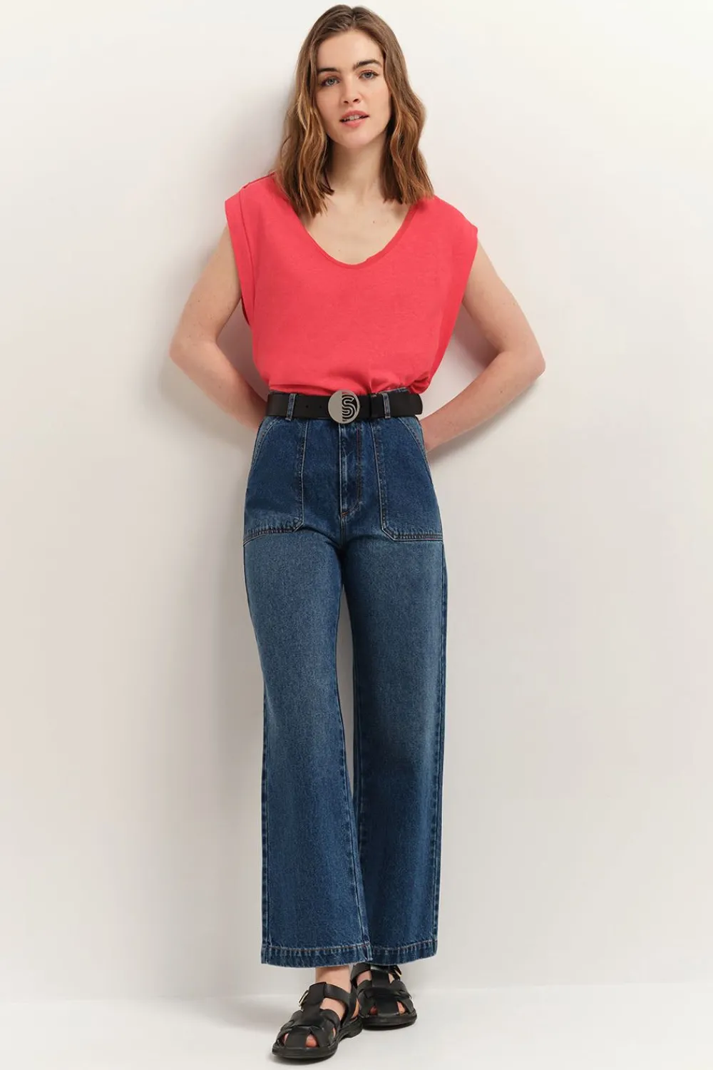 T-Shirts^One Step Mineki - T-Shirt Hibiscus Maille Coton Lin