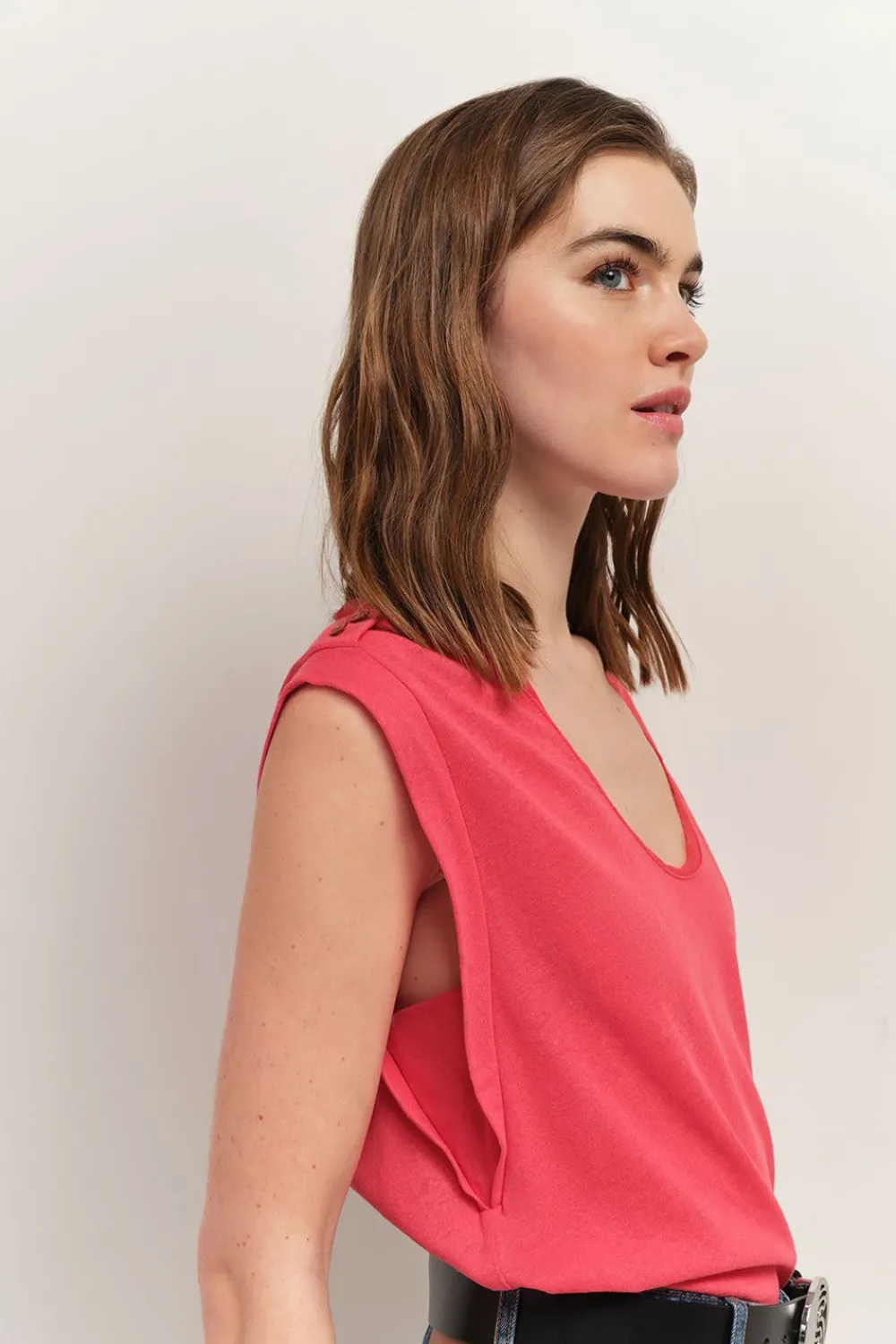 T-Shirts^One Step Mineki - T-Shirt Hibiscus Maille Coton Lin