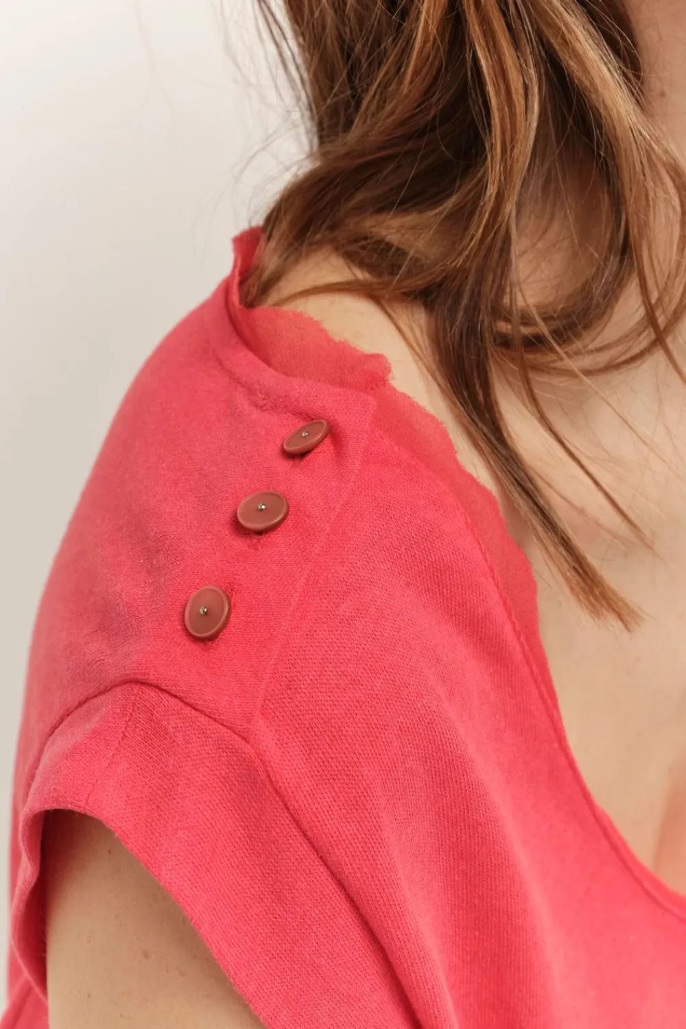 T-Shirts^One Step Mineki - T-Shirt Hibiscus Maille Coton Lin