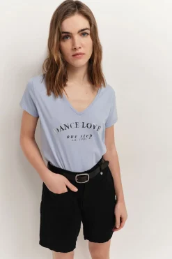 T-Shirts^One Step Miro - T-Shirt Bleu Coton Bio A Message