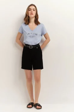 T-Shirts^One Step Miro - T-Shirt Bleu Coton Bio A Message