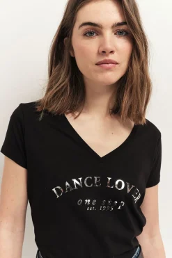 T-Shirts^One Step Miro - T-Shirt Noir En Coton Bio A Message