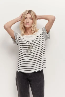 T-Shirts^One Step Molly - T-Shirt Mariniere Visuel Danseuse Metallisee