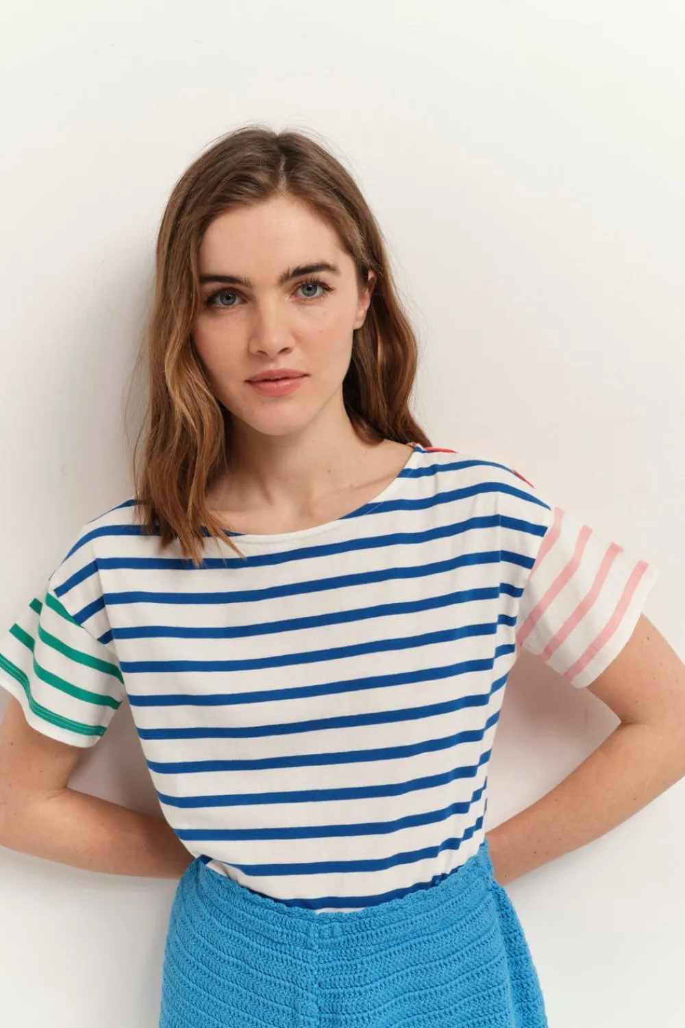 T-Shirts^One Step Mussy - T-Shirt Mariniere A Motif Rayures Couleur