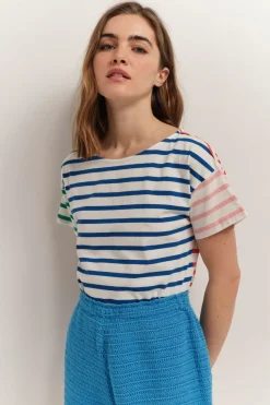 T-Shirts^One Step Mussy - T-Shirt Mariniere A Motif Rayures Couleur