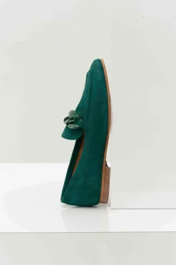 Chaussures^One Step O.Julo - Mocassins Vert Emeraude En Cuir Velours
